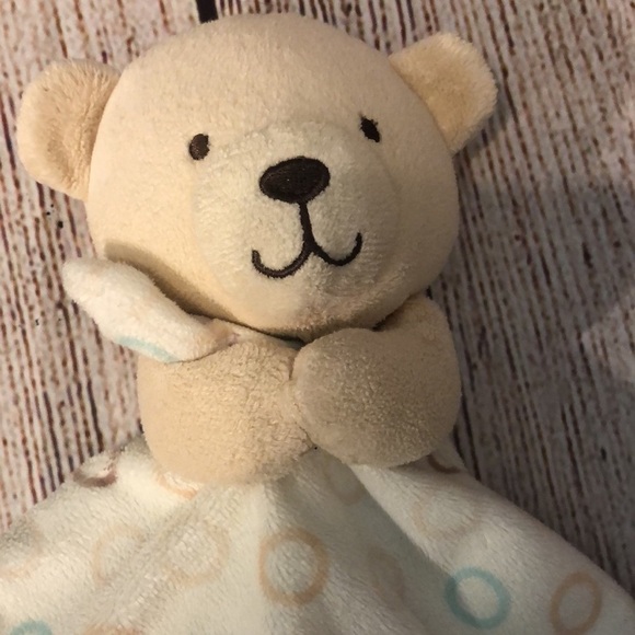 Carter’s Teddy Bear Baby Lovey Security Blanket Mint Green Circles - Picture 2 of 9